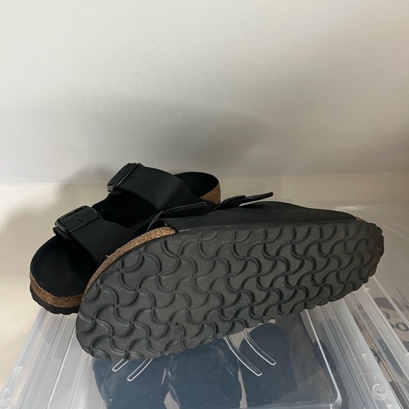 Arizona Birkenstock Sandals black leather - Picture 6 of 7